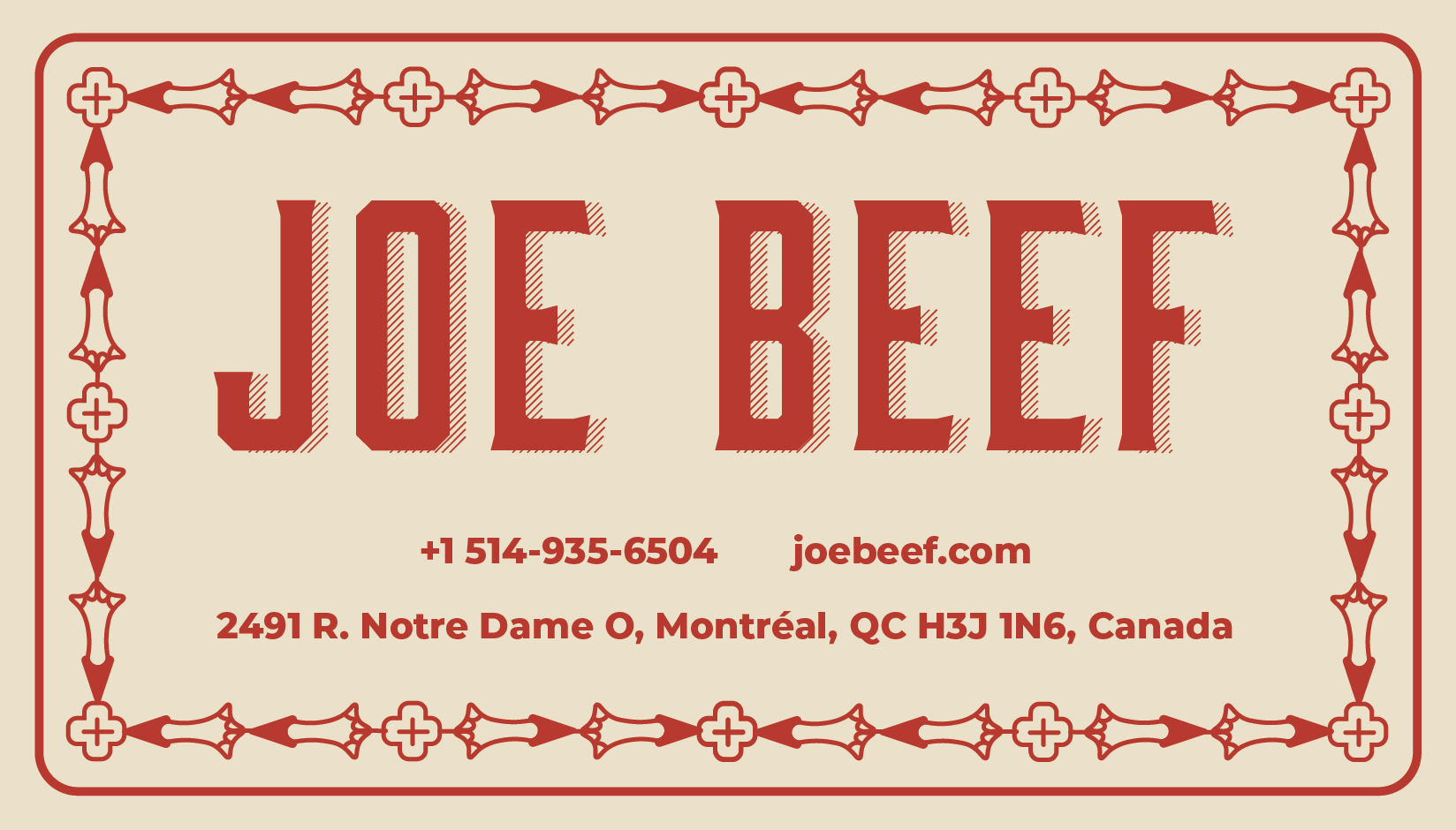 Joe Beef Brand Identity